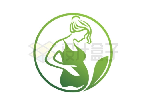 绿色环保风格孕妇怀孕月子中心月嫂公司logo设计方案6324386矢量图片免抠素材