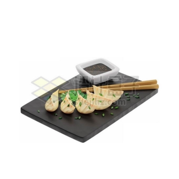 3D饺子和蘸酱美味美食4334561免抠图片素材
