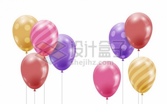 彩色斑点条纹气球装饰png图片免抠矢量素材