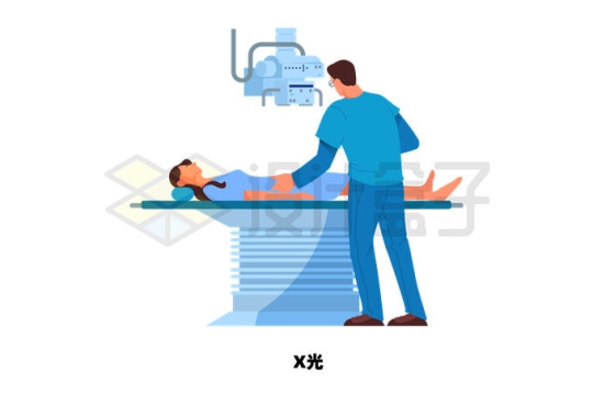 卡通医生正在操作X光机为病人检查身体1294242矢量图片免抠素材