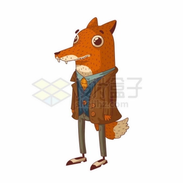 卡通狐狸身穿西服抽象插画6625185矢量图片免抠素材