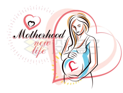 手绘涂鸦风格孕妇怀孕月子中心月嫂公司logo标志设计方案5344320矢量图片免抠素材