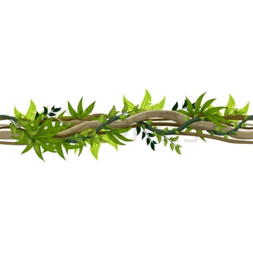 树枝枝头上缠绕的藤蔓植物装饰6228858矢量图片免抠素材
