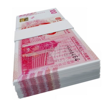 一沓整齐的100港元一万元港币钞票纸币纪念币6406811免抠图片素材