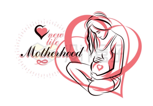 手绘涂鸦风格孕妇怀孕月子中心月嫂公司logo标志设计方案1019851矢量图片免抠素材
