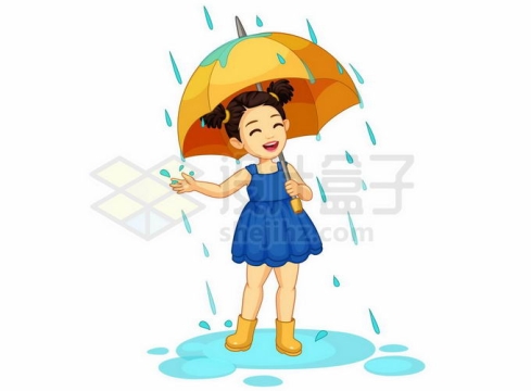 打伞的小女孩雨中图片