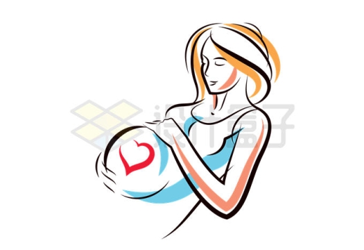 手绘涂鸦风格孕妇怀孕月子中心月嫂公司logo标志设计方案8334416矢量图片免抠素材