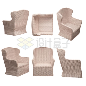 6个角度的藤椅编制沙发6055658PSD免抠图片素材