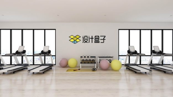 现代装修的健身房墙壁上的文字LOGO显示样机5290335图片素材