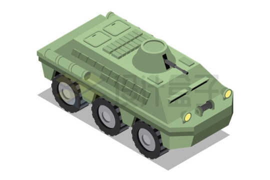 2.5D风格轮式装甲车运兵车5917421矢量图片免抠素材