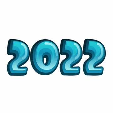 蓝色卡通风格2022年虎年艺术字体5117087矢量图片免抠素材