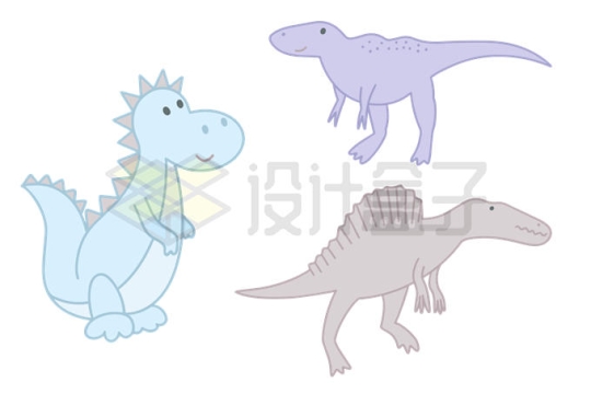 3款卡通恐龙简笔画儿童画5705809矢量图片免抠素材