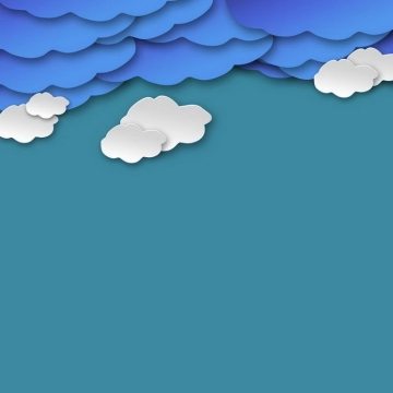 剪纸叠加风格蓝色和白色云朵阴天天气9293819免抠图片素材