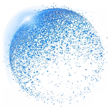 科技风格蓝色小圆点组成的圆球地球图案1695270免抠图片素材