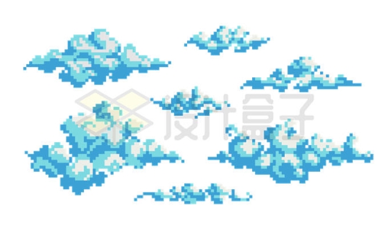 像素风格的云朵白云游戏元素7400320矢量图片免抠素材