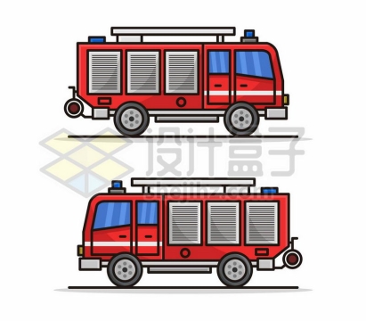 2款MBE风格卡通消防车侧视图1276341矢量图片免费下载