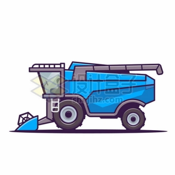MBE风格蓝色卡通农用联合收割机7203504png图片免抠素材