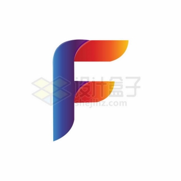 渐变色风格创意大写字母F标志logo设计1541338矢量图片免抠素材
