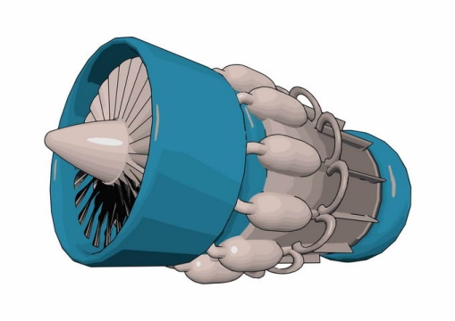 一个蓝色的航空发动机涡扇发动机大型客机使用5984477矢量图片免抠素材免费下载