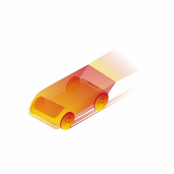 科幻风格橙色未来汽车png图片免抠ai矢量素材