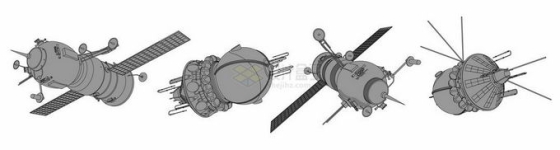 4款宇宙飞船太空探索手绘插画3183777矢量图片免抠素材免费下载
