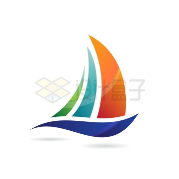 彩色抽象帆船扬帆起航梦想起航企业logo设计方案2001181矢量图片免抠素材