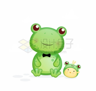 超可爱的卡通青蛙和宝宝3356023矢量图片免抠素材