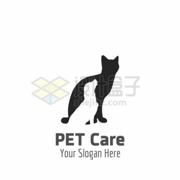 猫咪和狗狗重影创意宠物类logo标志设计6265164矢量图片免抠素材
