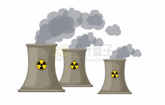 烟囱冒烟的核电站冷却塔5001843矢量图片免抠素材