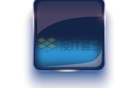 圆角的正方形深蓝色玻璃按钮9563246矢量图片免抠素材