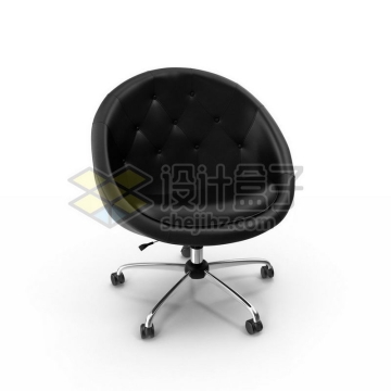 3D立体高清黑色皮质转椅家用电脑椅办公椅子5542671图片免抠素材