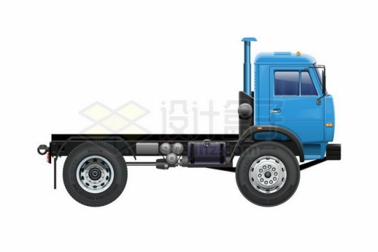 一辆蓝色卡车小货车没有车厢5602177矢量图片免抠素材