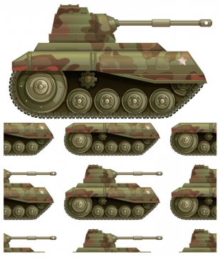 迷彩涂装的二战时期的坦克图片免抠素材
