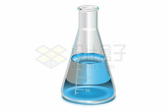 锥形瓶中的蓝色液体化学实验仪器7817640矢量图片免抠素材