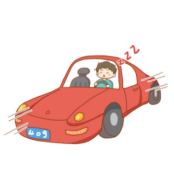 卡通疲劳驾驶交通安全宣传插画200573png图片素材