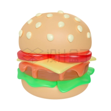 卡通汉堡包美食3D模型8562354PSD免抠图片素材