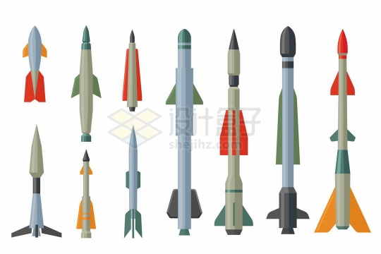 各种各样的卡通导弹炸弹5224776矢量图片免抠素材