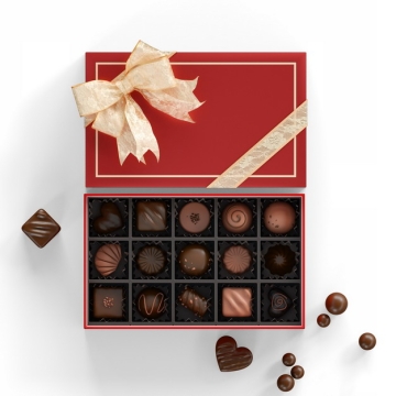 打开的红色礼盒中的巧克力908373png图片素材