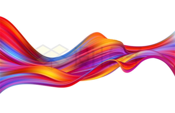 彩色丝绸抽象三维波浪线图案8405613矢量图片免抠素材