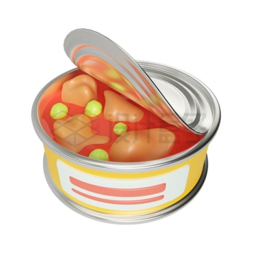 打开的卡通罐头食品3D模型7037021PSD免抠图片素材