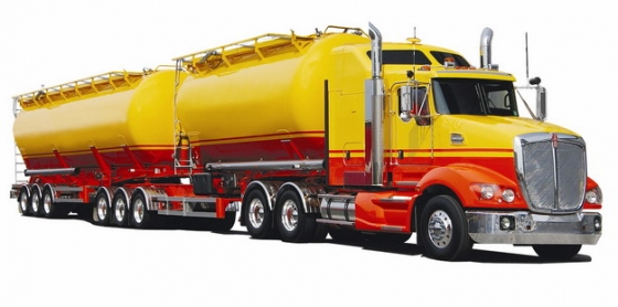 两节挂车的槽罐车油罐车危险品运输卡车特种运输车483412png图片素材