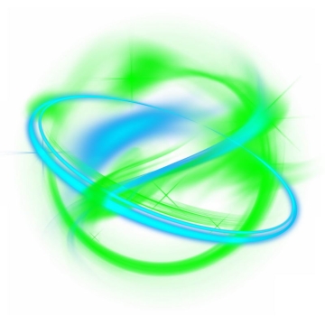 绚丽的蓝色绿色彩色光芒光晕光圈发光抽象光球效果1421246免抠图片素材