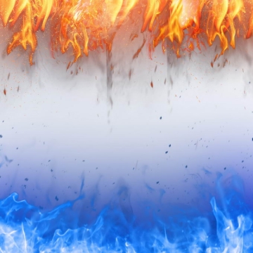 燃烧着的红色和蓝色火焰效果装饰4168141免抠图片素材