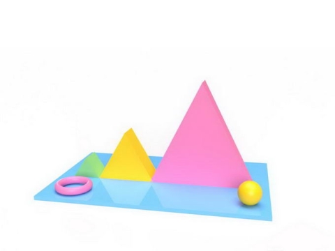 3D立体风格三角形和圆环球形4181419免抠图片素材