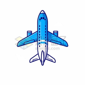 MBE风格蓝色白色卡通客机飞机7543142png图片免抠素材