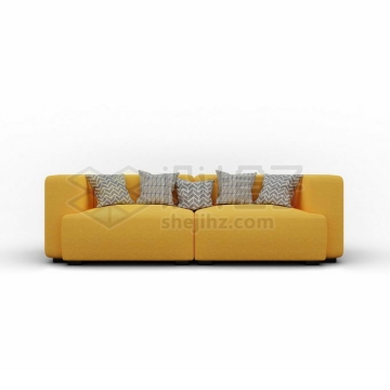 客厅中的黄色大沙发家具2729495PSD免抠图片素材