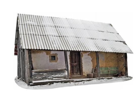 冬天厚厚积雪覆盖的破旧房子8357468png免抠图片素材