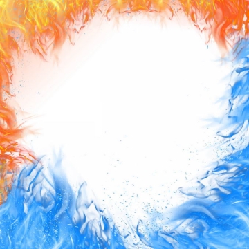 红色蓝色火焰组成的边框装饰效果4263923免抠图片素材