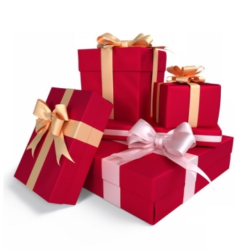 一大堆包装精美的红色礼物盒228555png图片免抠素材