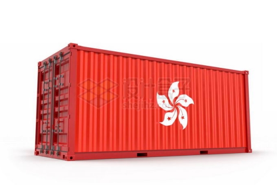 印有香港区旗的集装箱象征了世界贸易6191776免抠图片素材
